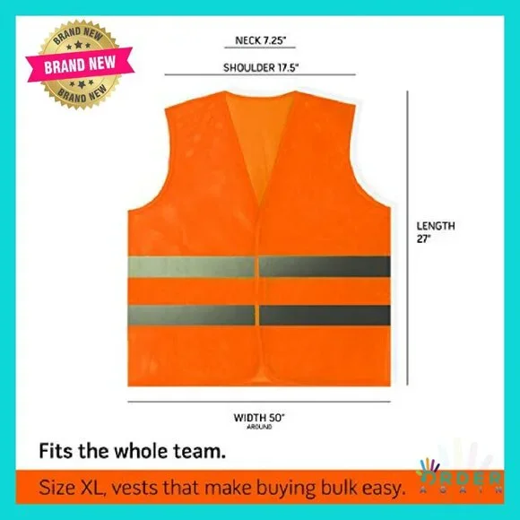 High Visibility Safety Vests 12 Pack Reflective Work Gear Utility